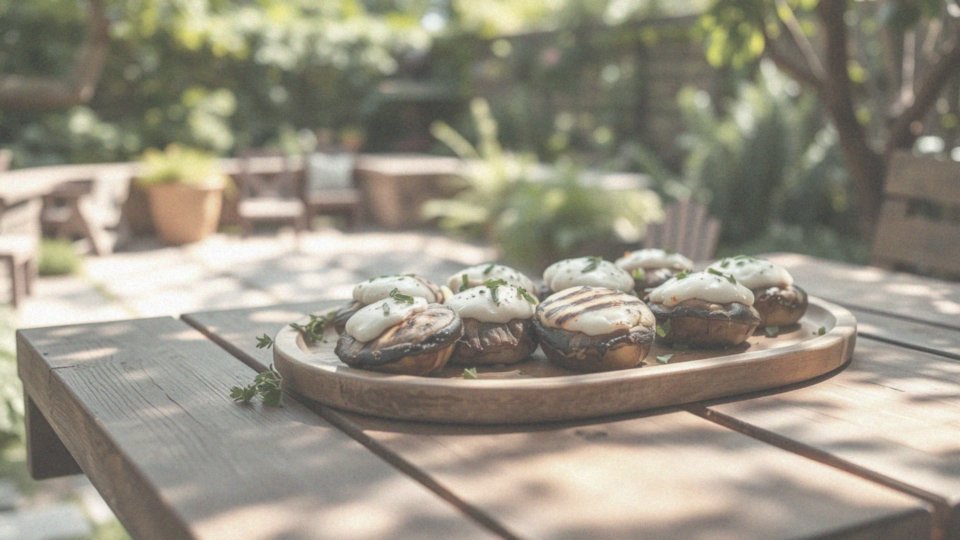 Jak podawać grillowane pieczarki z mozzarellą?