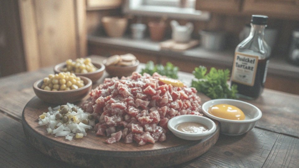 Jakie są główne składniki tatara z ligawy wołowej?
