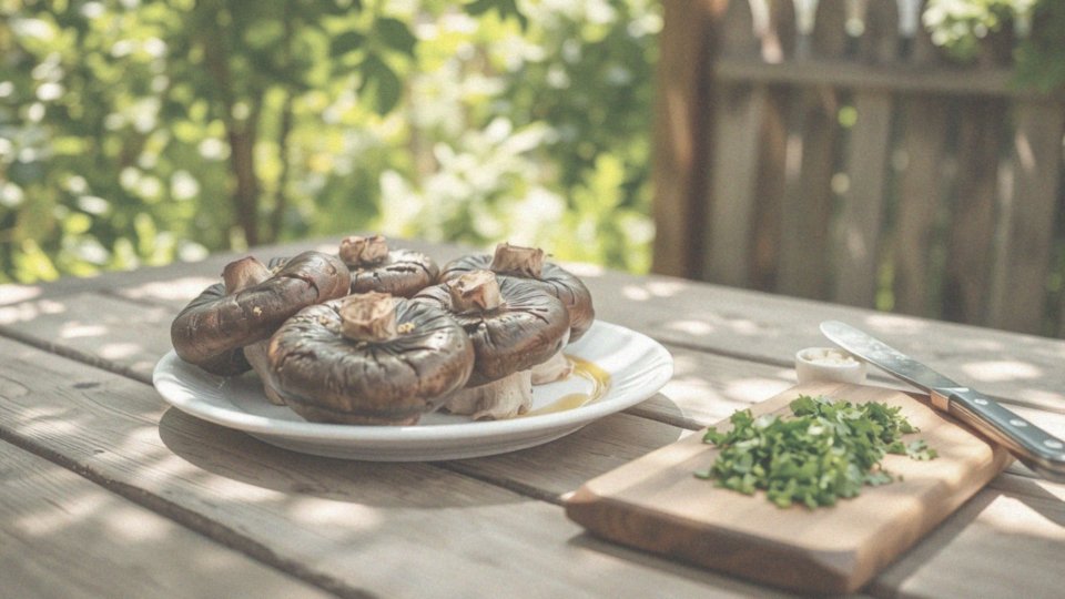 Jak przygotować duże pieczarki z grilla?